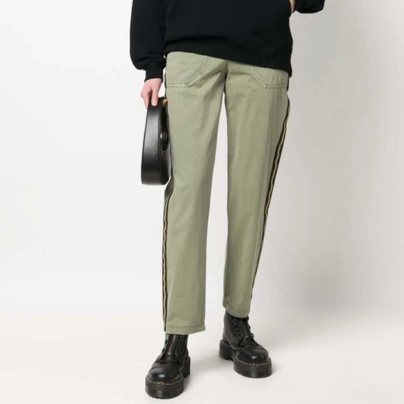 Zadig & Voltaire Pamela Cotton Army Green Pants Size 42 XL - Picture 1 of 14